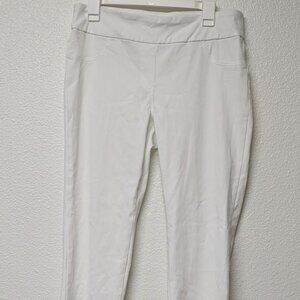 Ruby Rd. White Alt Skinny Slimming Contour Waistband Pull-on Pants - Size 12